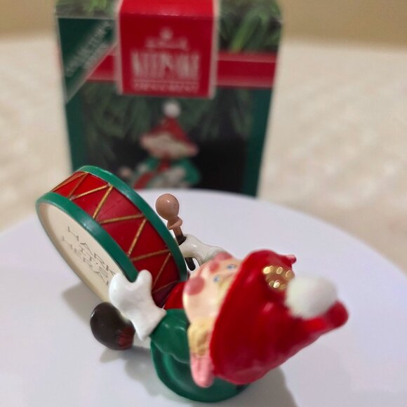 1990 Hallmark Keepsake Ornament Hark! It's Herald Elf Drum Holiday Christmas NIB - Picture 14 of 15